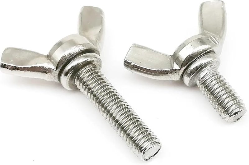 304 Stainless Steel M8 Wing Head Thumb Screw 40mm 2pcs Hand Tighten Toolless Bolt - Image 5